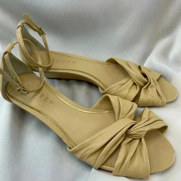 Ralph Lauren Cream color wedge sandals size 5B - Picture 1 of 11